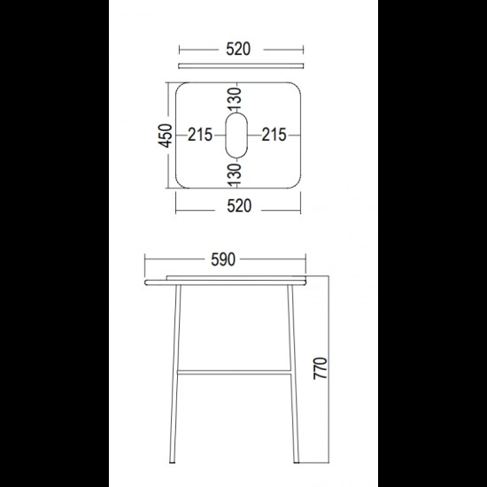 Έπιπλο Scarabeo Fuji 60 6016-8949 Rovere Χωρίς Νιπτήρα 